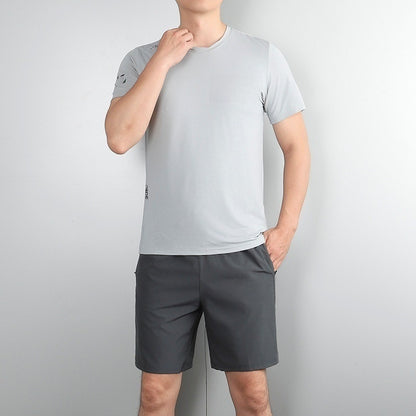 Men's Ice Silk Training Set – Quick-Dry T-Shirt & Shorts