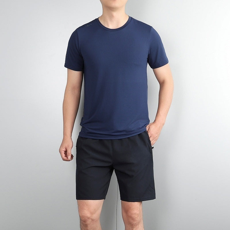 Men's Ice Silk Training Set – Quick-Dry T-Shirt & Shorts