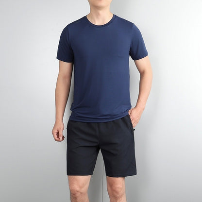 Men's Ice Silk Training Set – Quick-Dry T-Shirt & Shorts