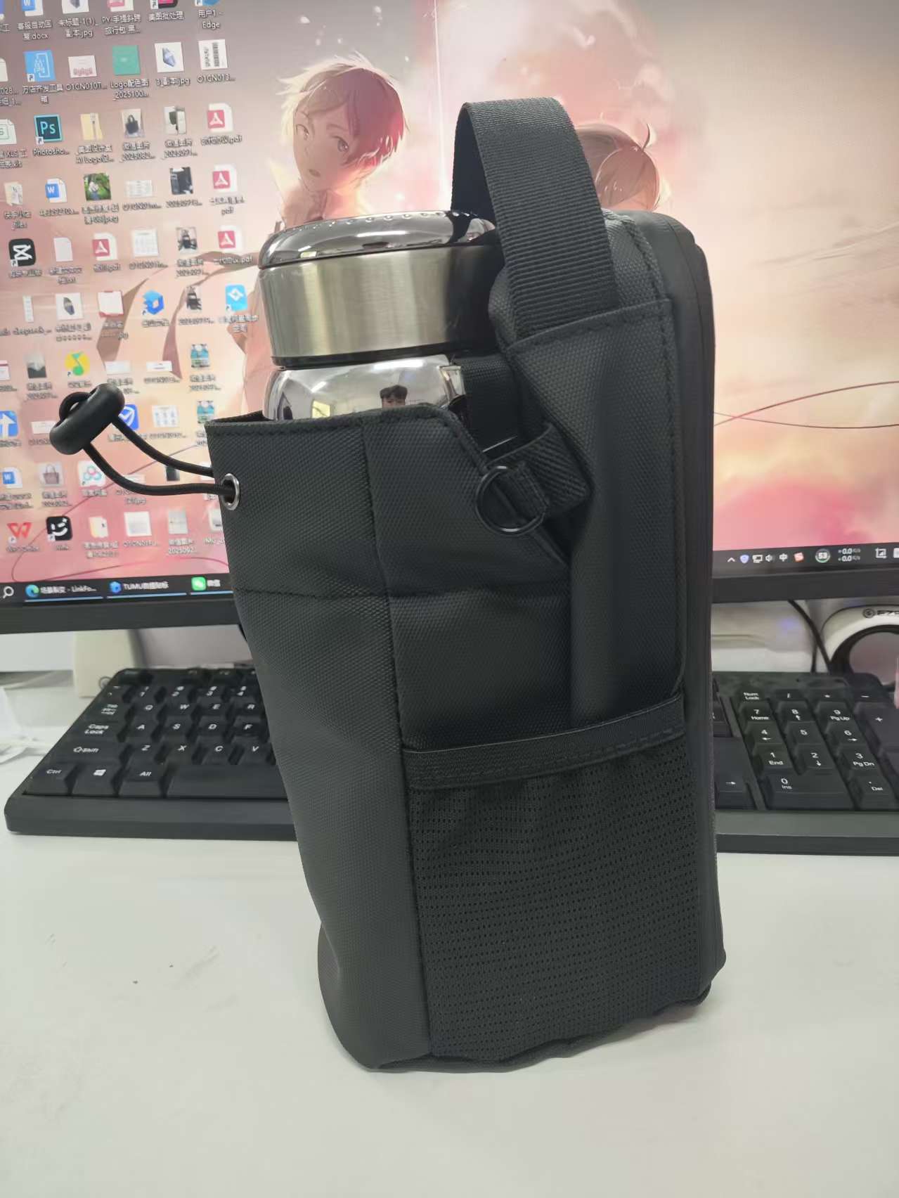 Magnetic Water Bottle Bag Crossbody Gym Storage