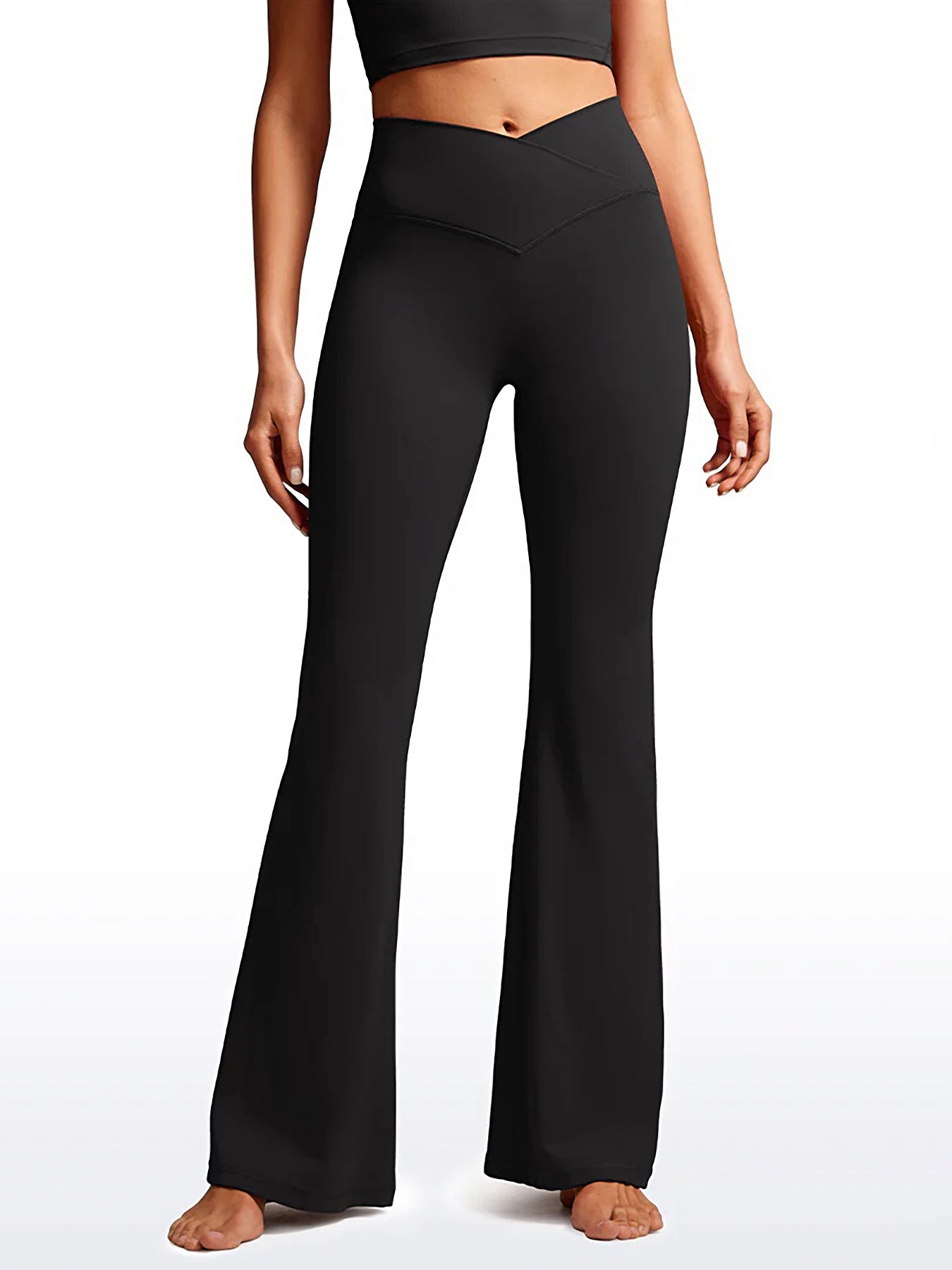 Women's High-Waist Butt-Lifting Flare Yoga Pants – Slim Fit, Nylon