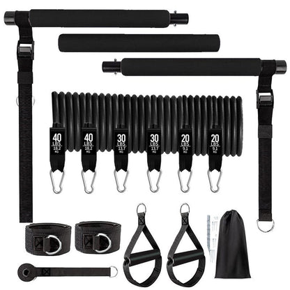 Yoga Resistance Band Set – Multi-Level Workout Bands with Handles | Up to 180 lbs