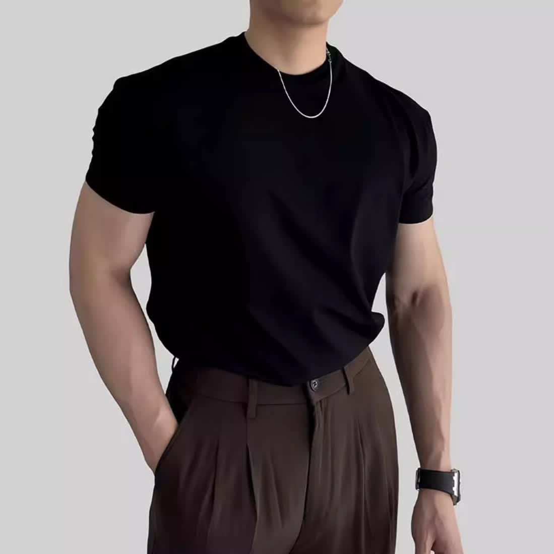 Men's Slim-Fit Stretch Muscle Training T-Shirt