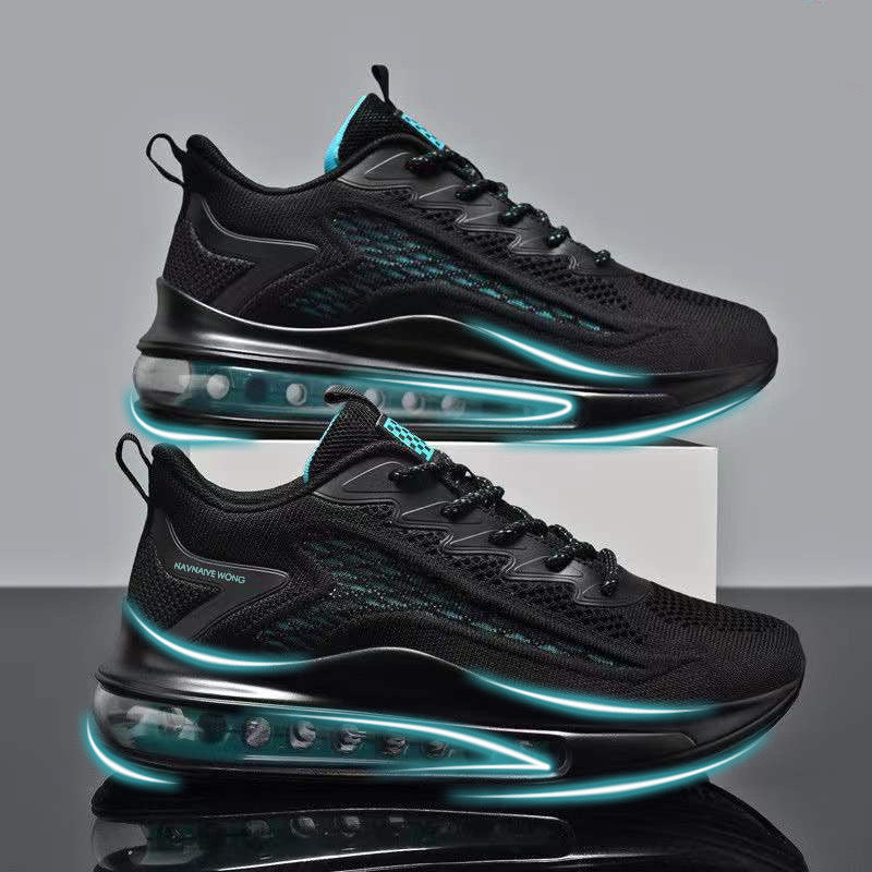 Air-cushioned height-increasing running shoes