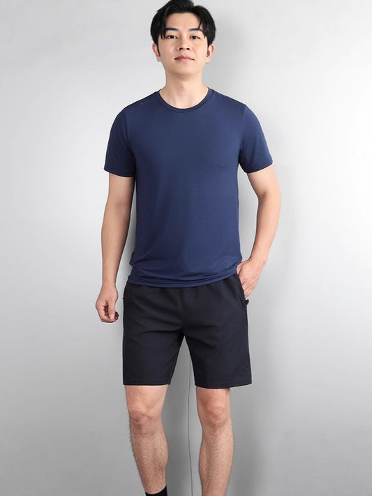 Men's Ice Silk Training Set – Quick-Dry T-Shirt & Shorts