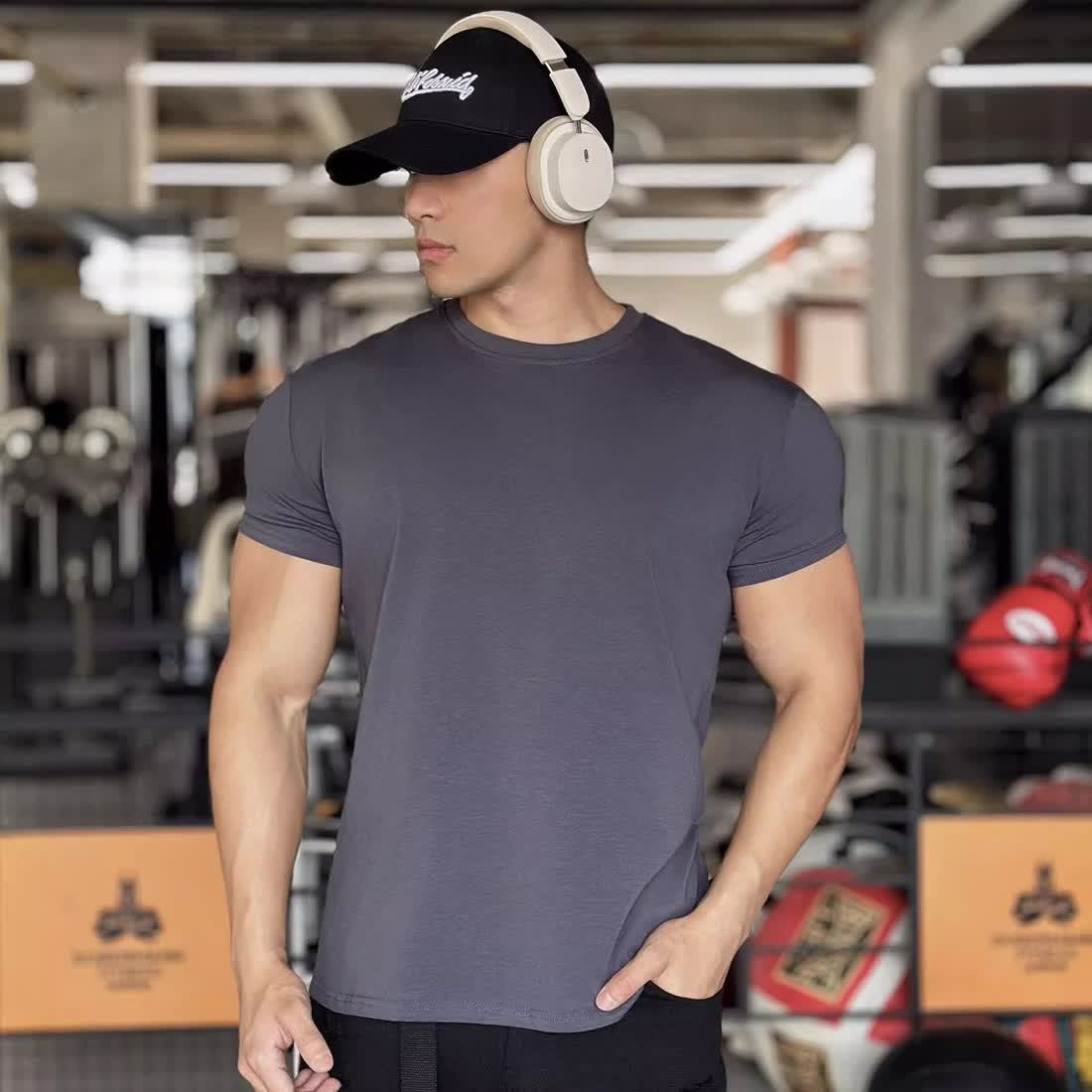Men's Slim-Fit Stretch Muscle Training T-Shirt