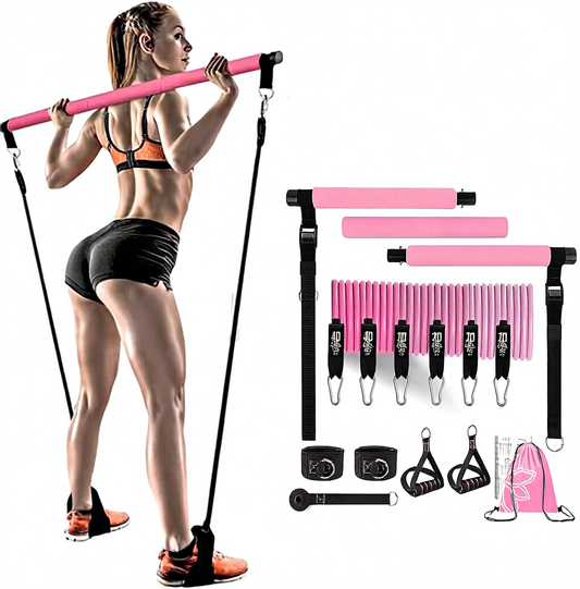 Yoga Resistance Band Set – Multi-Level Workout Bands with Handles | Up to 180 lbs