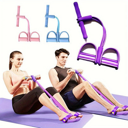 Adjustable Resistance Tension Rope – Multi-Function Fitness Trainer for Home Gym