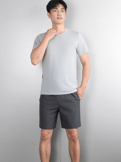 Men's Ice Silk Training Set – Quick-Dry T-Shirt & Shorts