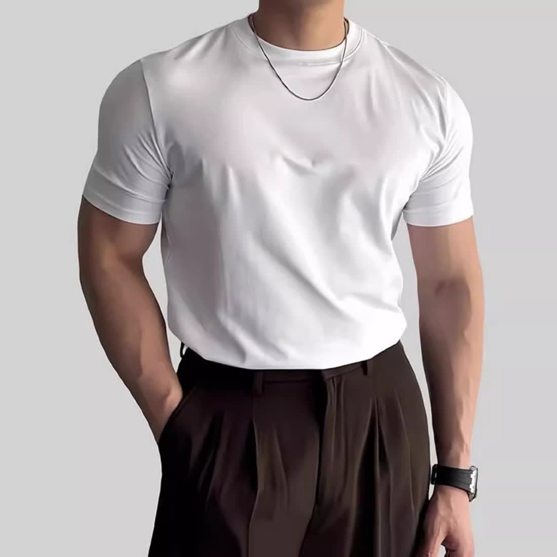 Men's Slim-Fit Stretch Muscle Training T-Shirt
