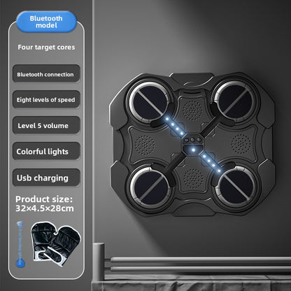 Wall-Mounted Boxing Target with Bluetooth Music – Interactive Training Pad for Home Gym