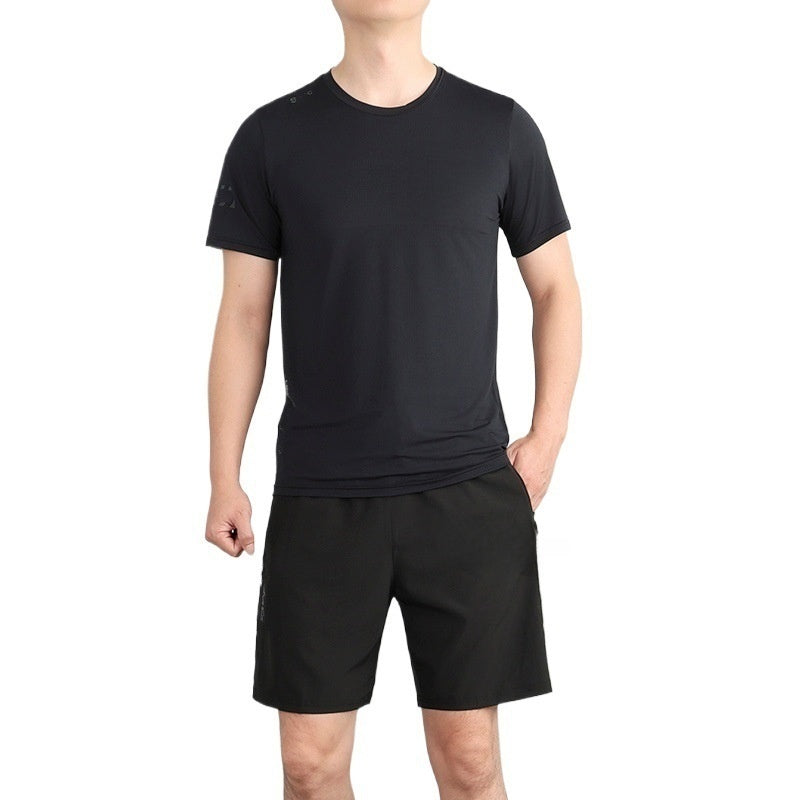 Men's Ice Silk Training Set – Quick-Dry T-Shirt & Shorts