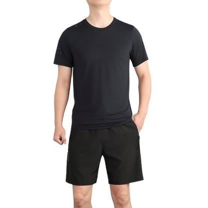 Men's Ice Silk Training Set – Quick-Dry T-Shirt & Shorts