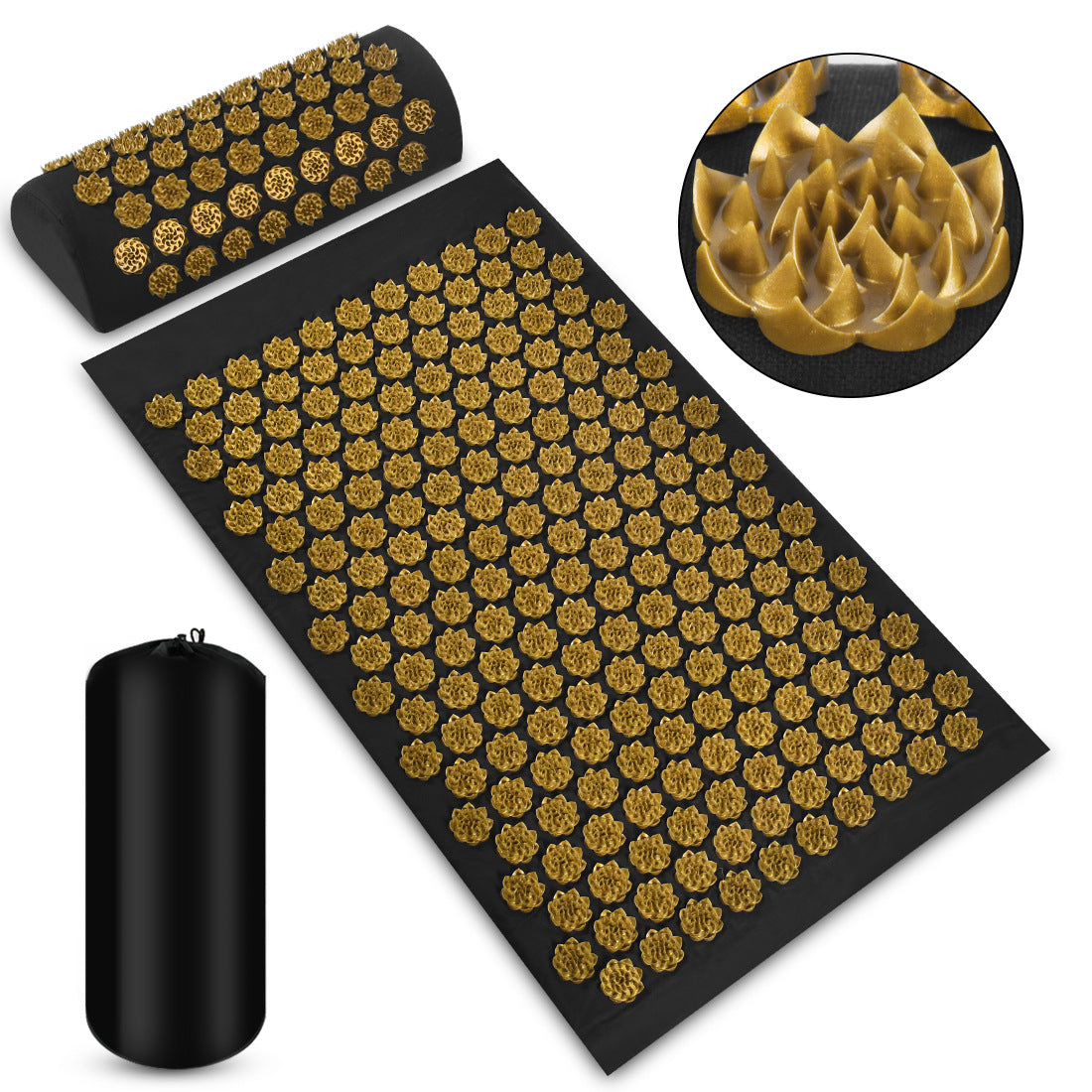 Acupuncture Yoga Mat Pillow Set with Carry Bag