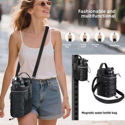 Magnetic Water Bottle Bag Crossbody Gym Storage