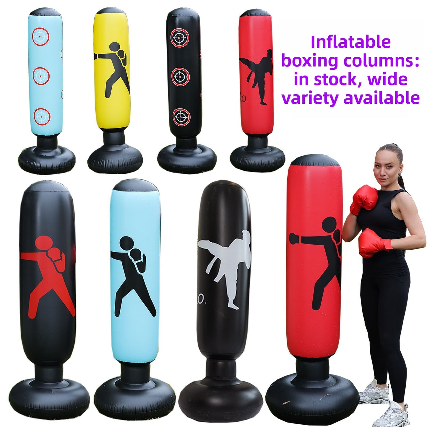 Self-Righting Inflatable Punching Bag – Freestanding Home Boxing Training Column