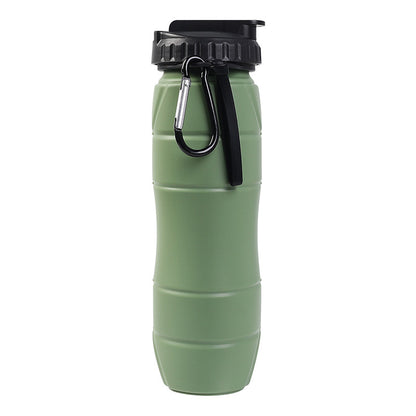 Foldable Silicone Water Bottle with Straw for Outdoor Sports