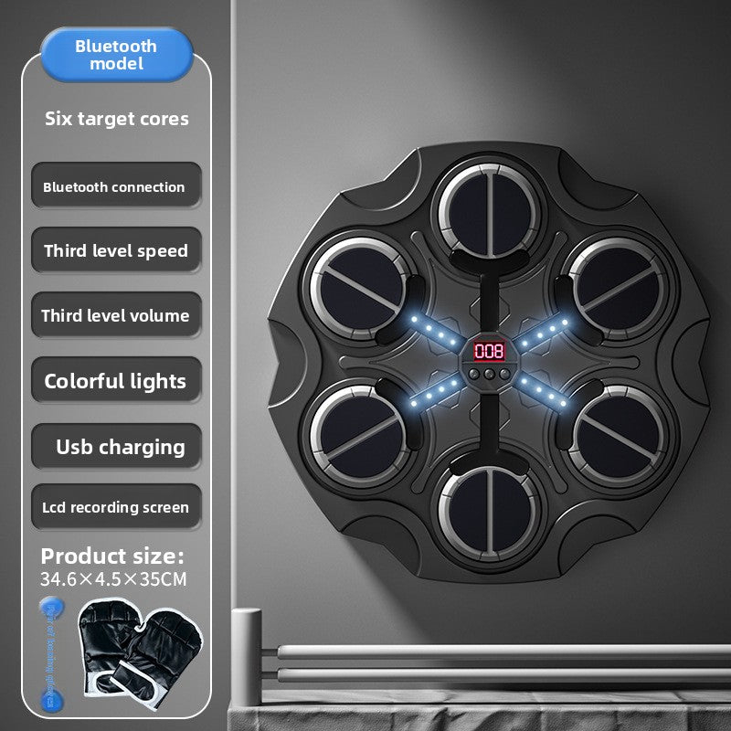 Wall-Mounted Boxing Target with Bluetooth Music – Interactive Training Pad for Home Gym
