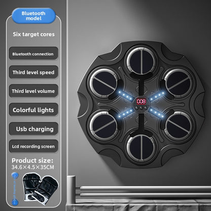 Wall-Mounted Boxing Target with Bluetooth Music – Interactive Training Pad for Home Gym