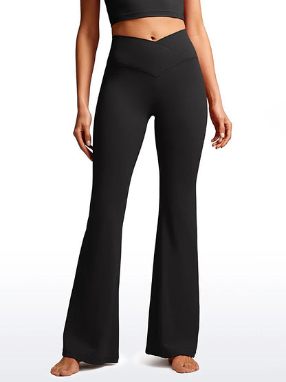 Women's High-Waist Butt-Lifting Flare Yoga Pants – Slim Fit, Nylon